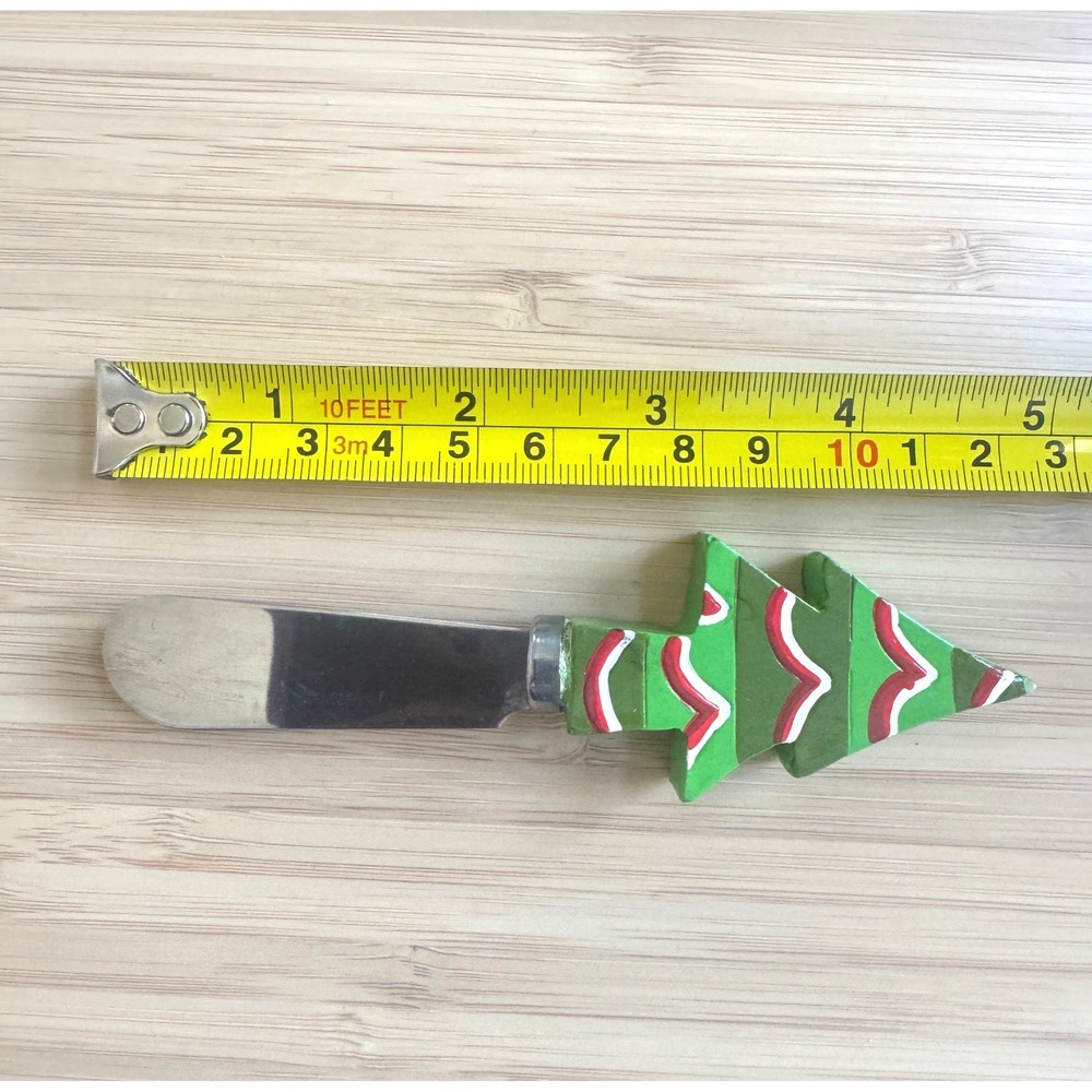 VTG Boston Warehouse Christmas Tree Cheese Spreaders Set of 3 Stainless Steel - Picture 2 of 3
